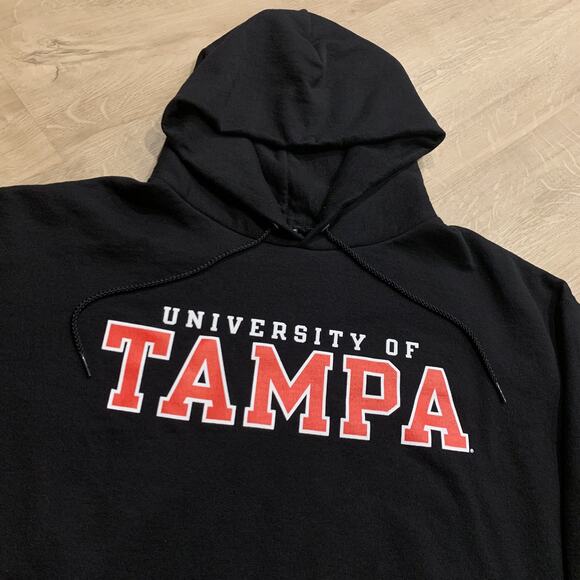 Champion University of Tampa Spartans Hoodie Mens 2XL XXL Black Sweatshirt - Picture 2 of 6